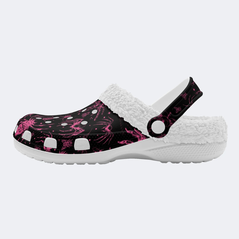 Pink Spider And Moth Print Slippers/Sandals Factory Direct Sales