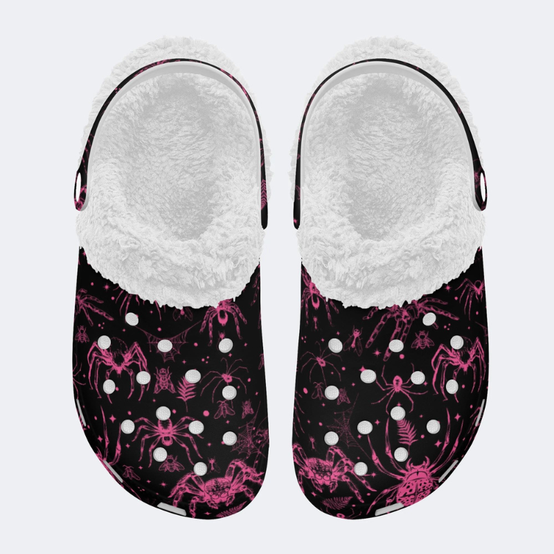 Pink Spider And Moth Print Slippers/Sandals Factory Direct Sales