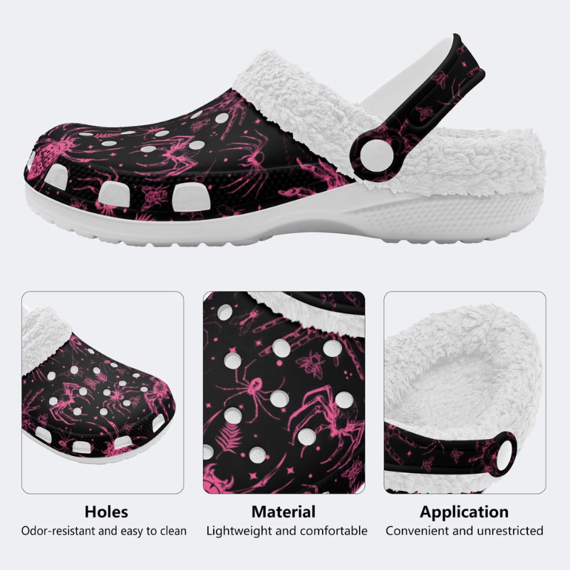 Pink Spider And Moth Print Slippers/Sandals Factory Direct Sales
