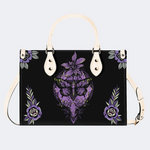 Purple Moth Print Handbag Factory Direct Sales