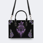 Purple Moth Print Handbag Factory Direct Sales