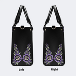 Purple Moth Print Handbag Factory Direct Sales
