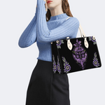 Purple Moth Print Handbag Factory Direct Sales