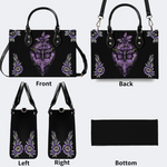 Purple Moth Print Handbag Factory Direct Sales