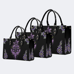 Purple Moth Print Handbag Factory Direct Sales