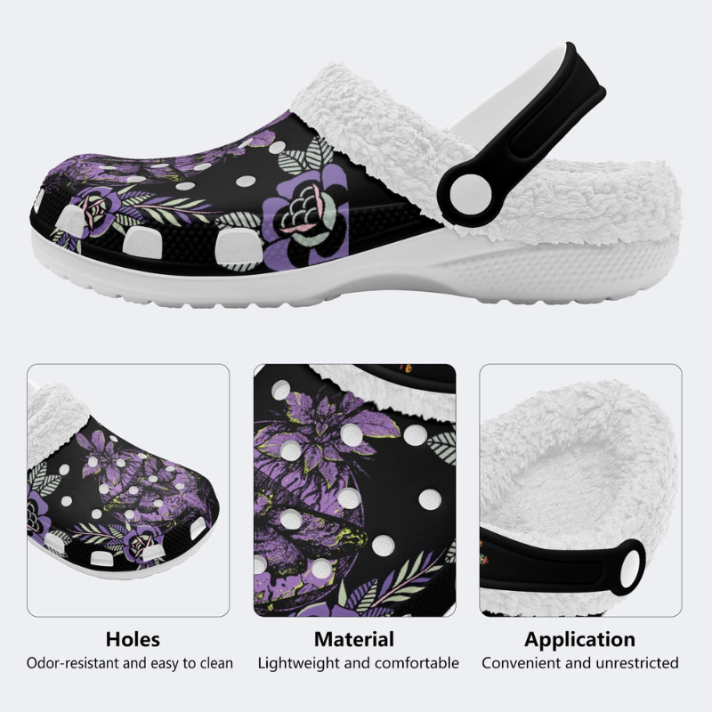 Purple Moth Print Slippers/Sandals Factory Direct Sales