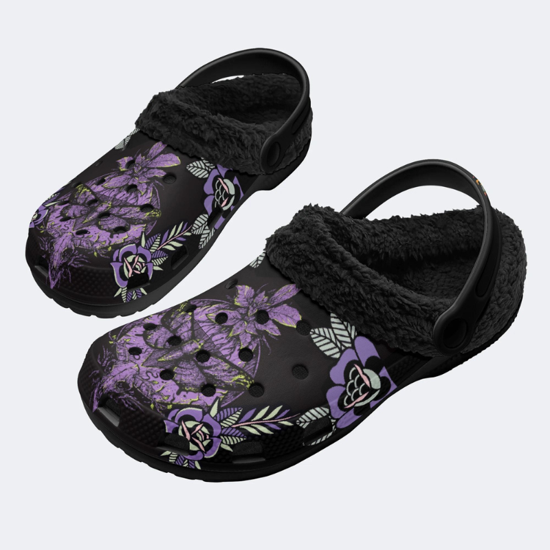 Purple Moth Print Slippers/Sandals Factory Direct Sales