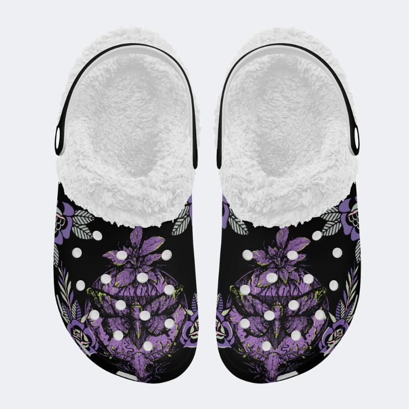Purple Moth Print Slippers/Sandals Factory Direct Sales