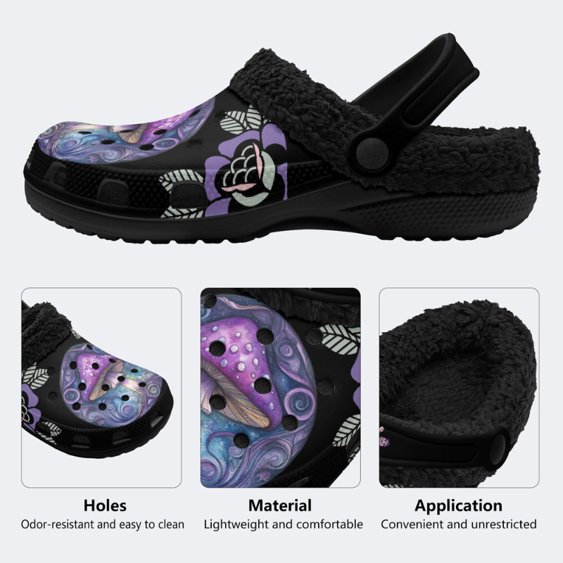 Purple Mushroom Print Slippers/Sandals Factory Direct Sales