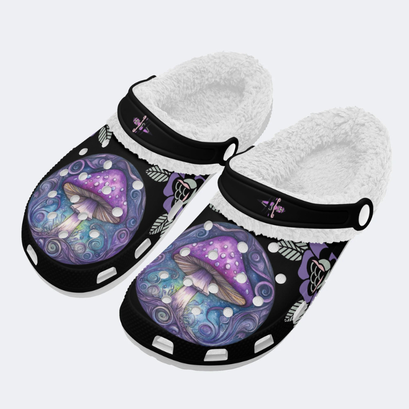 Purple Mushroom Print Slippers/Sandals Factory Direct Sales