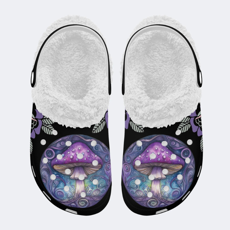 Purple Mushroom Print Slippers/Sandals Factory Direct Sales