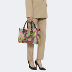 Red-Spotted Viper And Leaves Print Handbag_08