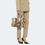 Red-Spotted Viper And Leaves Print Handbag_09