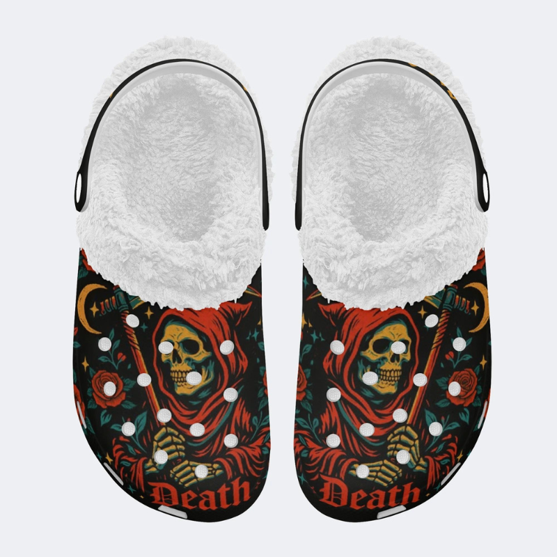 Red Cape With Skull Print Slippers/Sandals Factory Direct Sales