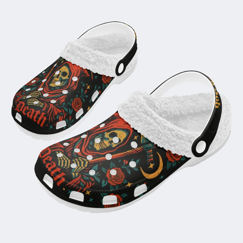 Red Cape With Skull Print Slippers/Sandals Factory Direct Sales