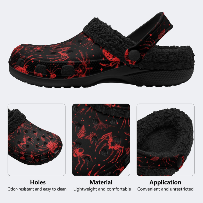 Red Spider And Moth Print Slippers/Sandals Factory Direct Sales