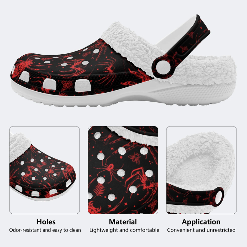 Red Spider And Moth Print Slippers/Sandals Factory Direct Sales