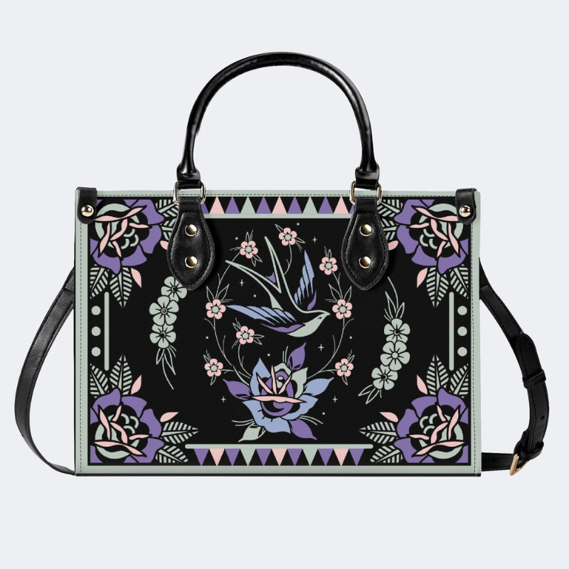Retro Bird Print Handbag Factory Direct Sales