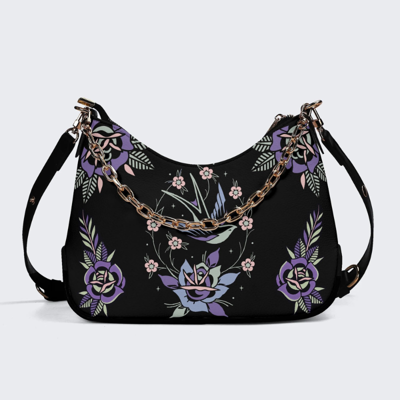 Retro Bird Print Leather Crossbody Bag Factory direct sales