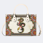 Retro Black Dragon Print Handbag Factory Direct Sales_01