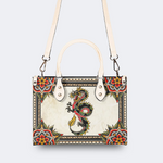 Retro Black Dragon Print Handbag Factory Direct Sales_03