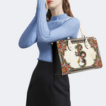 Retro Black Dragon Print Handbag Factory Direct Sales_07