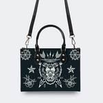 Retro Black Panther And Bow And Arrow Print Handbag_02