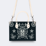 Retro Black Panther And Bow And Arrow Print Handbag_03