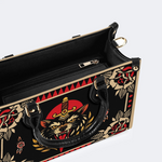 Retro Black Panther And Dagger Print Handbag_11