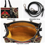 Retro Black Panther And Dagger Print Handbag_12