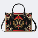 Retro Black Panther And Dagger Print Handbag