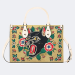 Retro Black Panther Head Print Handbag Factory Direct Sales_01