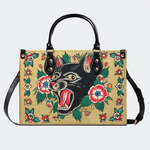 Retro Black Panther Head Print Handbag Factory Direct Sales