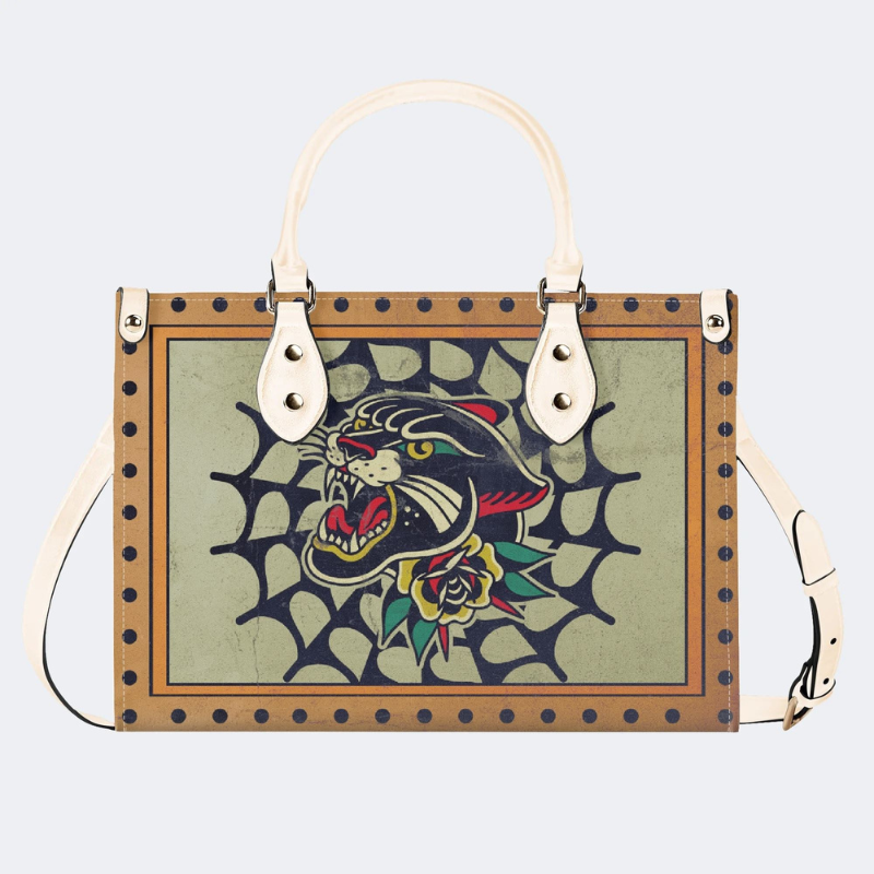 Retro Black Panther Print Handbag Factory Direct Sales