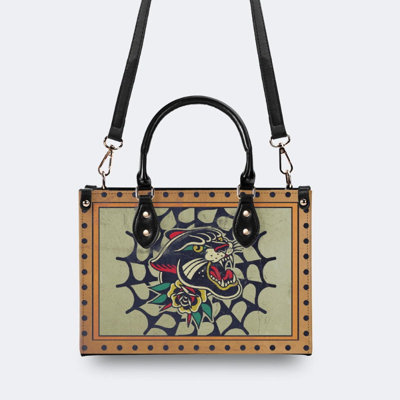 Retro Black Panther Print Handbag Factory Direct Sales