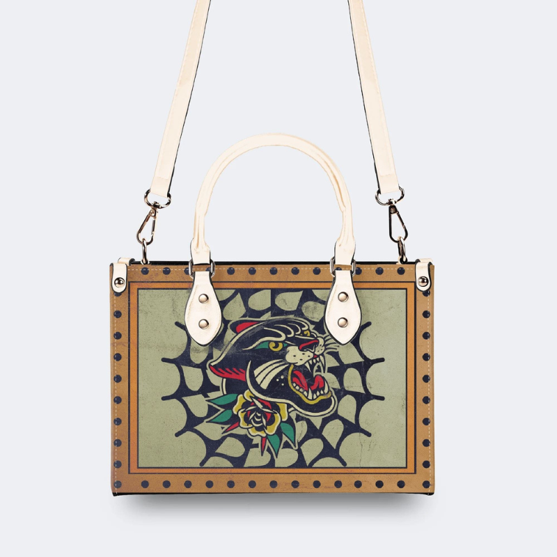 Retro Black Panther Print Handbag Factory Direct Sales