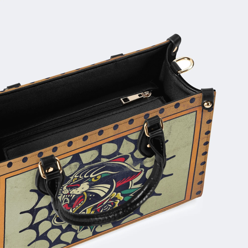 Retro Black Panther Print Handbag Factory Direct Sales