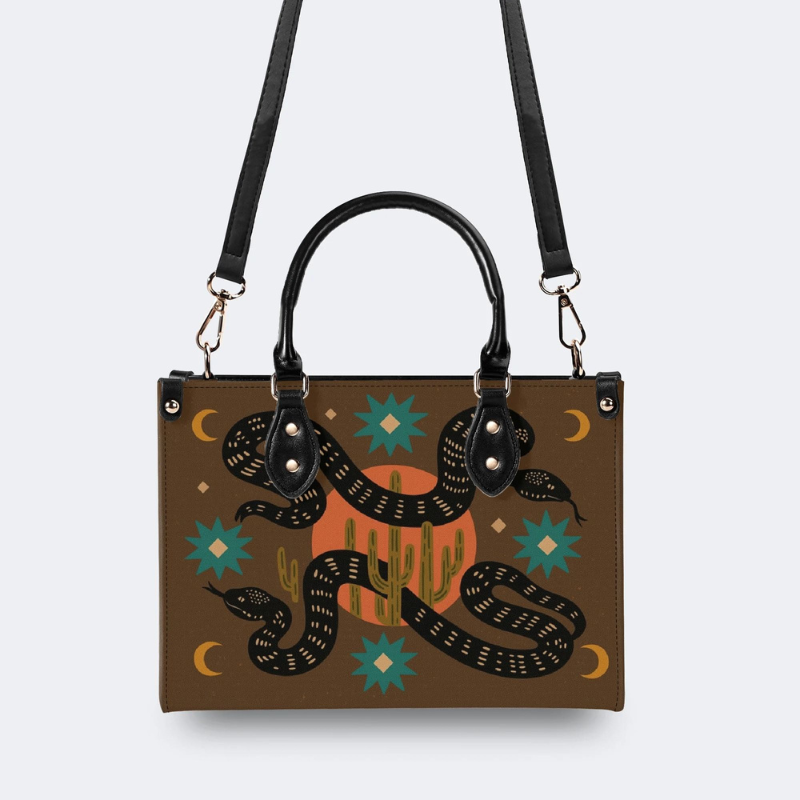 Retro Double Snakes And Starry Sky Handbag_02