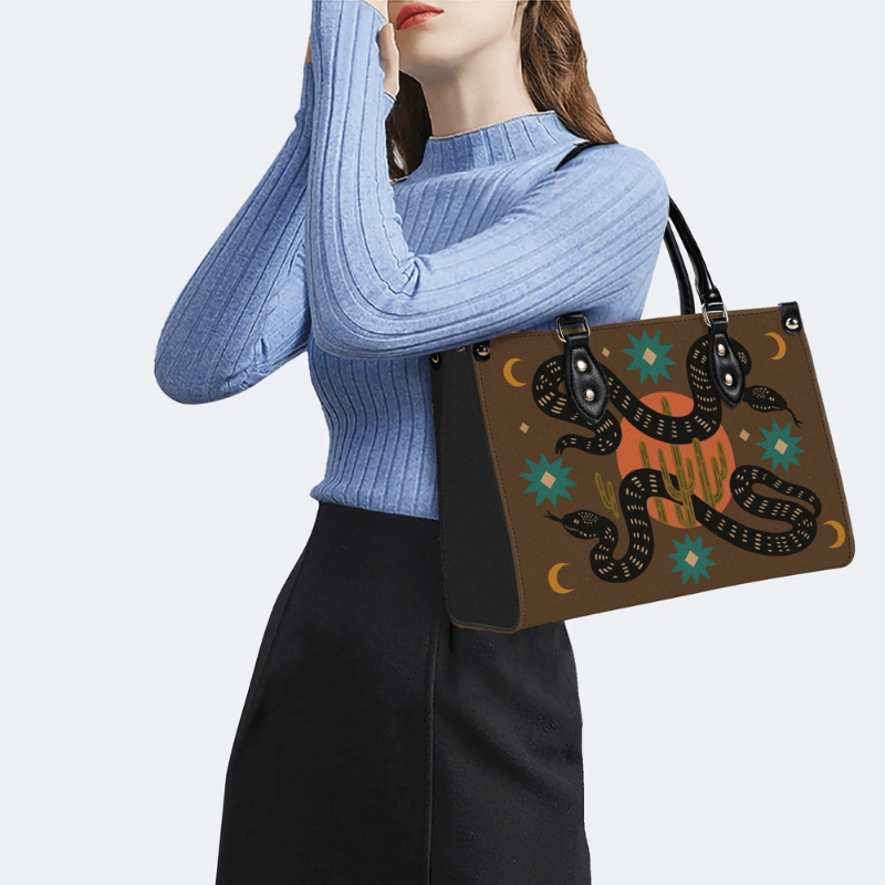 Retro Double Snakes And Starry Sky Handbag_06