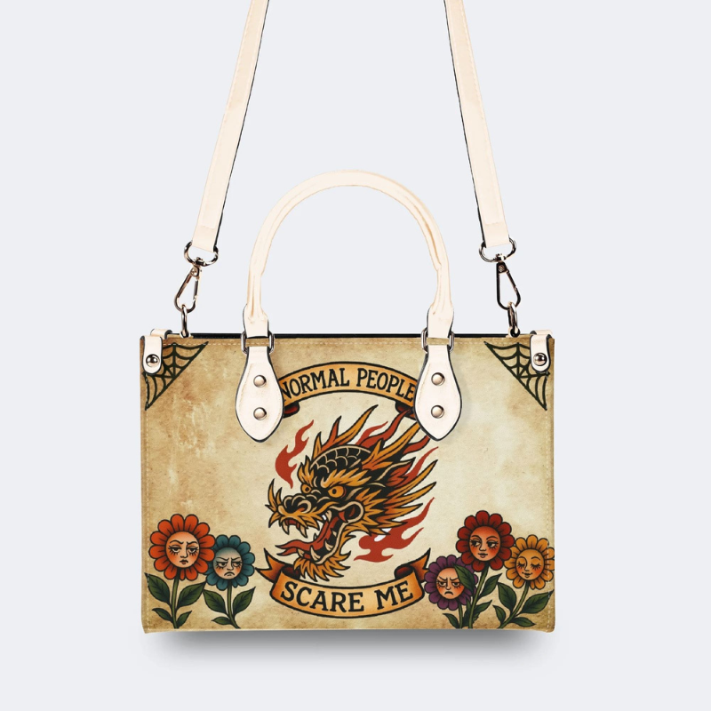 Retro Fire Dragon Head Print Handbag Factory Direct Sales