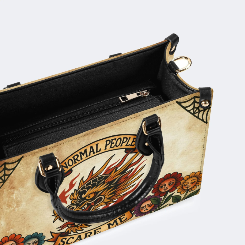 Retro Fire Dragon Head Print Handbag Factory Direct Sales