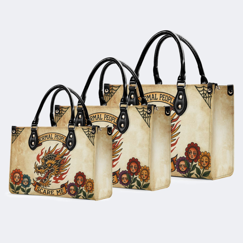 Retro Fire Dragon Head Print Handbag Factory Direct Sales