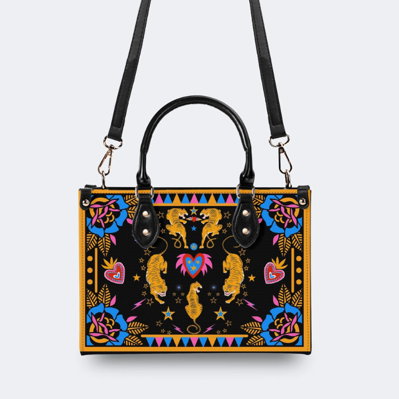 Retro Five Tigers Print Handbag Factory Direct Sales_02