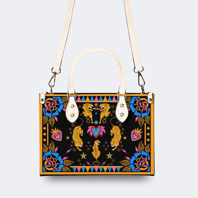 Retro Five Tigers Print Handbag Factory Direct Sales_03