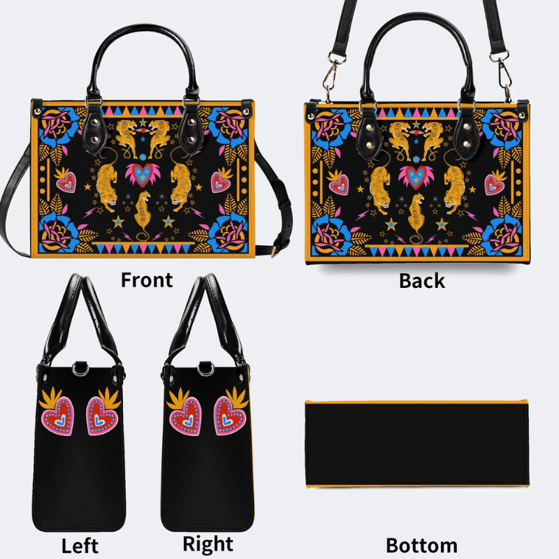 Retro Five Tigers Print Handbag Factory Direct Sales_10