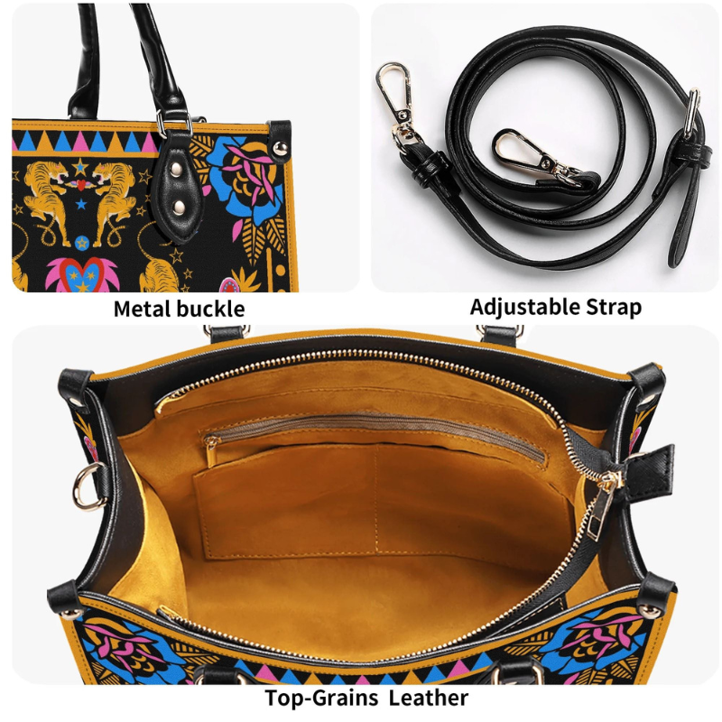 Retro Five Tigers Print Handbag Factory Direct Sales_12