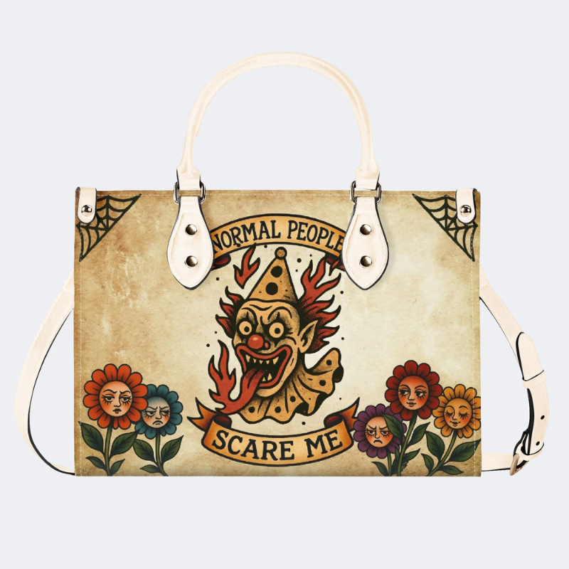 Retro Flame Clown Print Handbag Factory Direct Sales