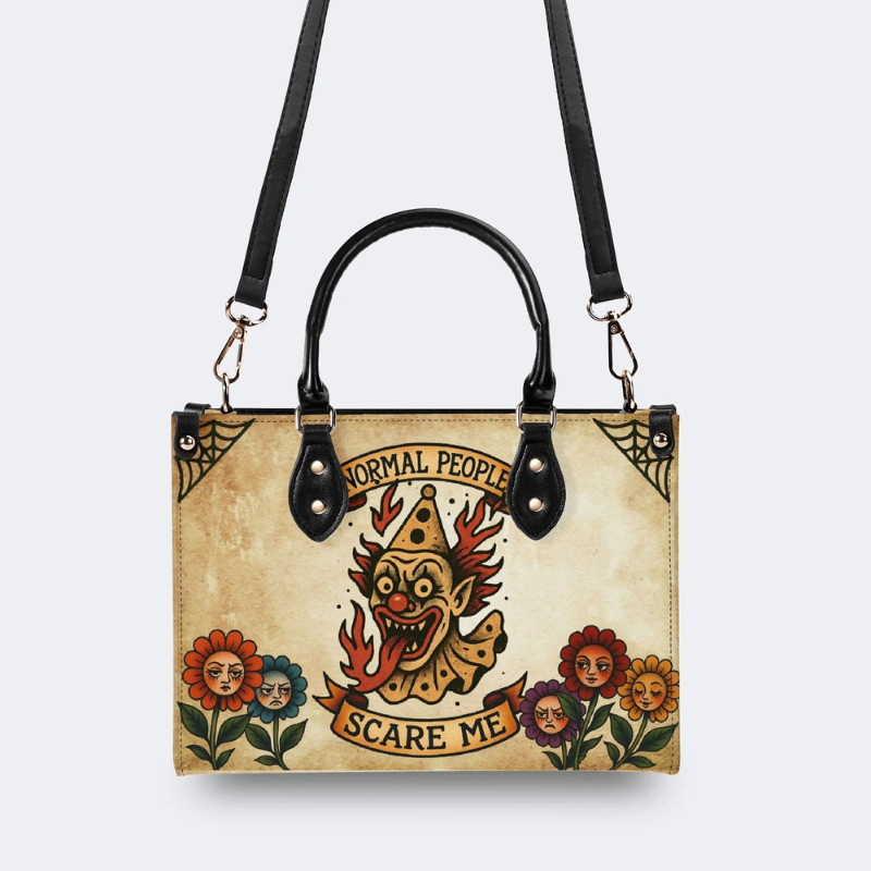 Retro Flame Clown Print Handbag Factory Direct Sales