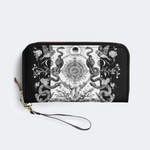 Retro Flora And Fauna And Sun Leather Wallet_02