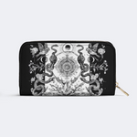 Retro Flora And Fauna And Sun Leather Wallet_03